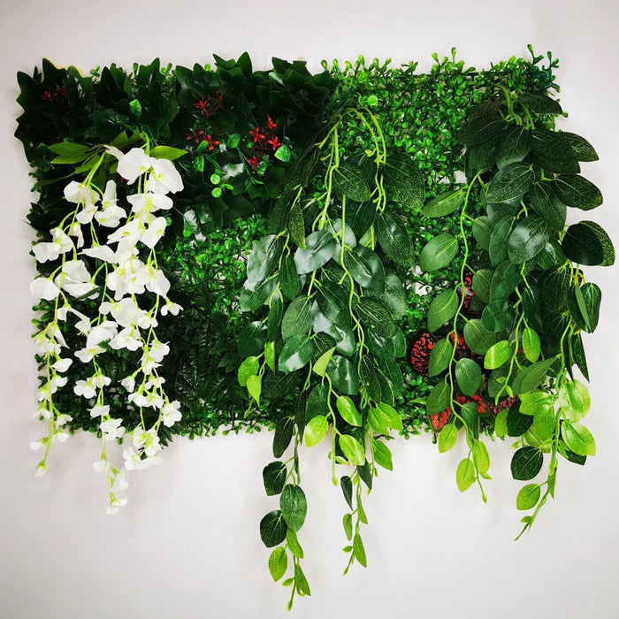 Artificial Grass Plant Panel - Decorative Fake Lawn for Fence & Wall – Silk & Plastic Subtropical Grass, Easy Installation