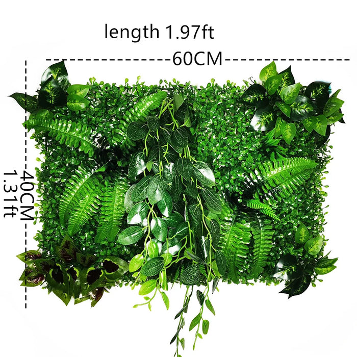 Artificial Grass Plant Panel - Decorative Fake Lawn for Fence & Wall – Silk & Plastic Subtropical Grass, Easy Installation