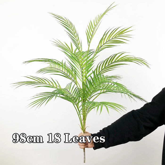 98cm Large Artificial Palm Tree – Monstera Plastic Leaves for Home and Garden Decoration, Lifelike Faux Plant for Indoor/Outdoor Use
