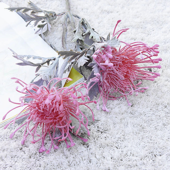 Artificial Crab Claw Flowers – 38cm Pincushion Short Branch for Home, Wedding, and Christmas Decoration