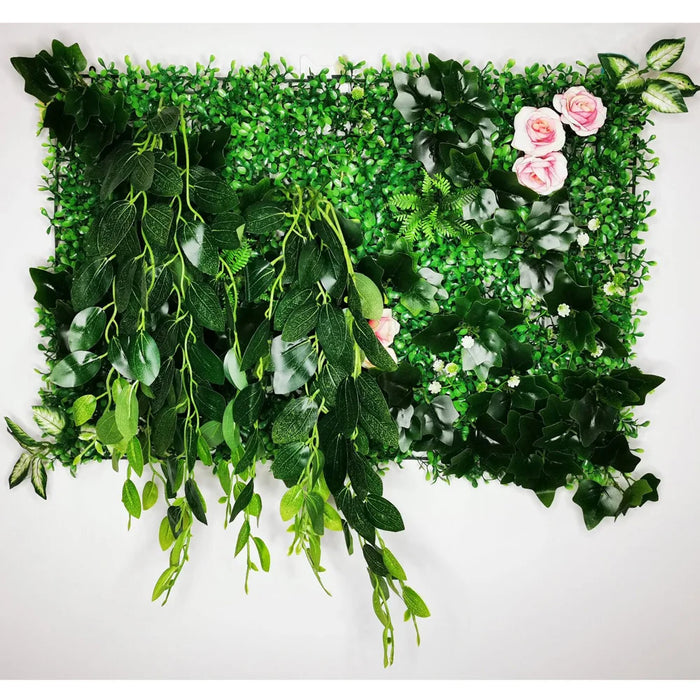 Artificial Grass Plant Panel - Decorative Fake Lawn for Fence & Wall – Silk & Plastic Subtropical Grass, Easy Installation