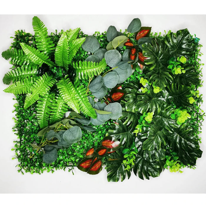 Artificial Grass Plant Panel - Decorative Fake Lawn for Fence & Wall – Silk & Plastic Subtropical Grass, Easy Installation