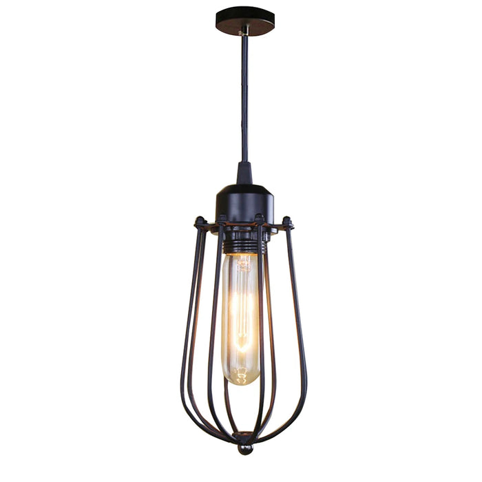 Retro Metal Chandelier – E27 Edison Pendant Light with Black Lampshade for Kitchen, Restaurant, Café, and Living Room