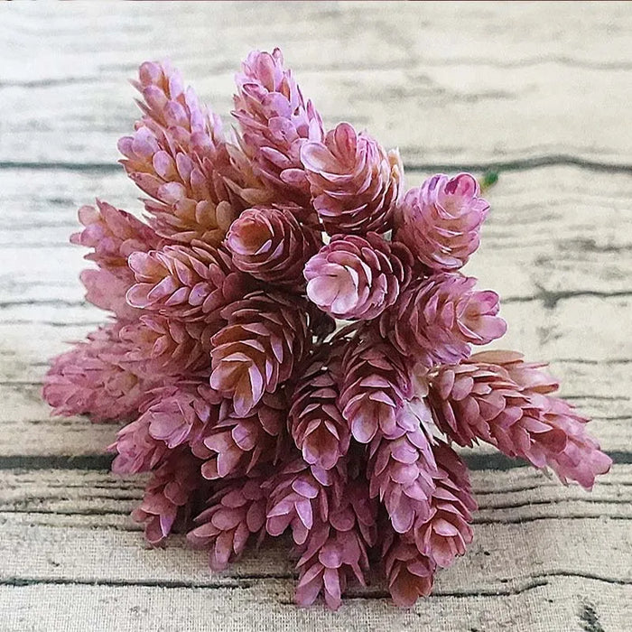 30 Heads/Bundle Artificial Pine Cone Pineapple Grass – DIY Home Decoration Vases, Fake Plastic Flower Pompons for Anniversary, Wedding, and Parties