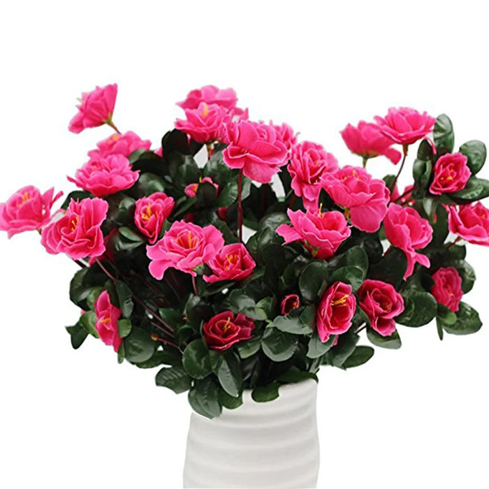 Outdoor Fall Artificial Red Azalea Bush – UV Resistant Faux Flowers for Garden, Home, and Wedding Decor