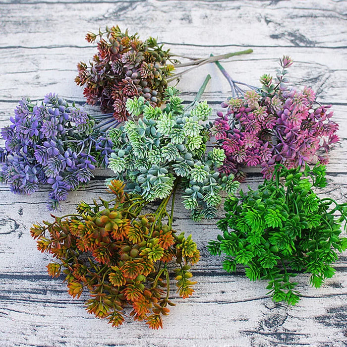 28 Heads Artificial Succulent Plants – Fall Fake Leaves and Lotus Grass for Garden, Home, and Wedding Decoration