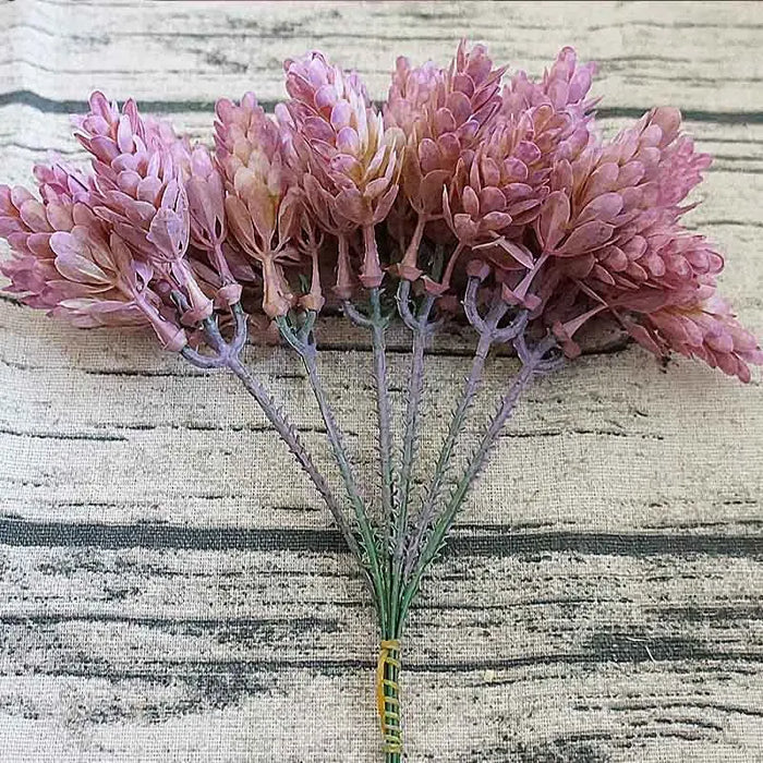 30 Heads/Bundle Artificial Pine Cone Pineapple Grass – DIY Home Decoration Vases, Fake Plastic Flower Pompons for Anniversary, Wedding, and Parties