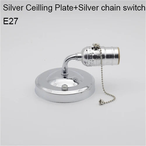 Retro Wall Lamp – Vintage E27 Iron Wall Light with Pull Chain for Bedroom, Staircase, and Dining Room