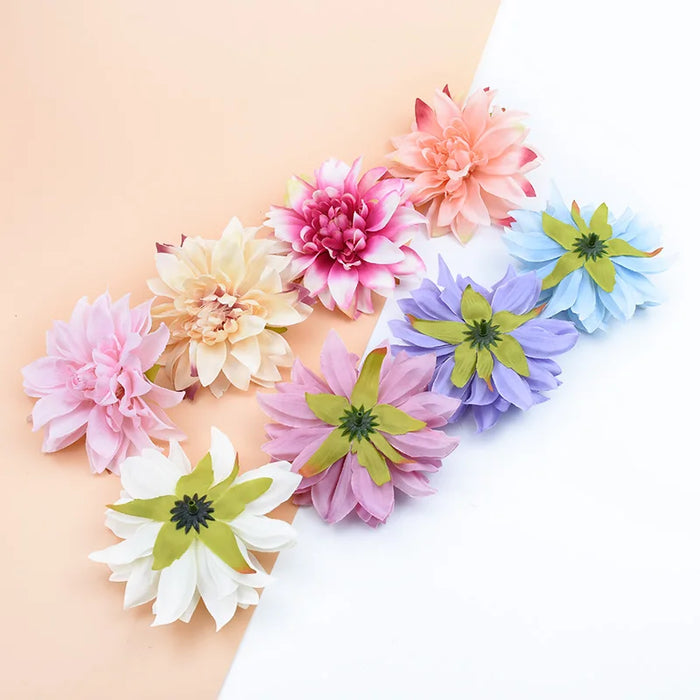 10Pcs Artificial Silk Gerbera Flowers – DIY Decorative Stamen Heads for Wedding, Home, Valentine’s Day, and Craft Projects
