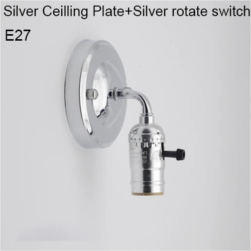 Retro Wall Lamp – Vintage E27 Iron Wall Light with Pull Chain for Bedroom, Staircase, and Dining Room