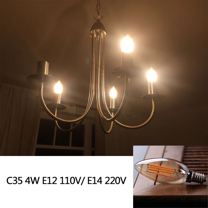 Dimmable Edison Retro LED Filament Bulbs – Warm White E27/E26 Base, 1W-8W for Home, Coffee Shops, and Theatres