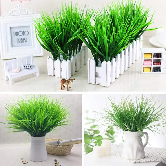 7Forks Plastic Grass Vase – Artificial Decorative Flower for Home Decor, Wedding, and Christmas Craft Supplies – 40cm Faux Branch Plant