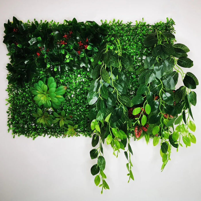Artificial Grass Plant Panel - Decorative Fake Lawn for Fence & Wall – Silk & Plastic Subtropical Grass, Easy Installation