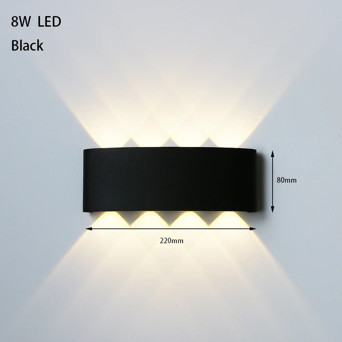 Outdoor Waterproof LED Wall Sconce – Up & Down Light in White & Black Aluminum, IP65 Waterproof, Indoor & Outdoor Use