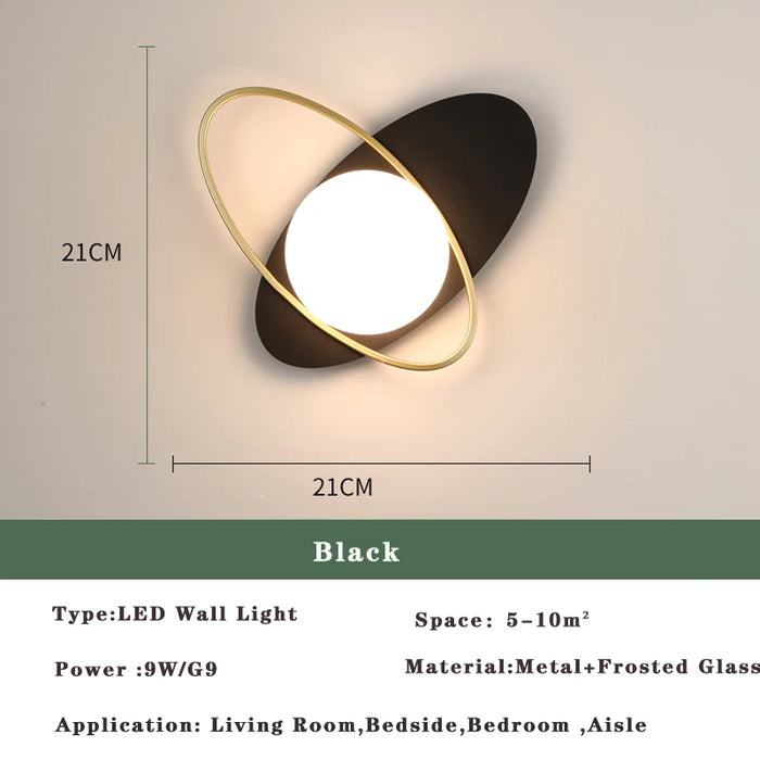 Nordic Golden LED Wall Lamp – 9W G9 Bulb Wall Sconce for Bedroom, Living Room, and Bathroom