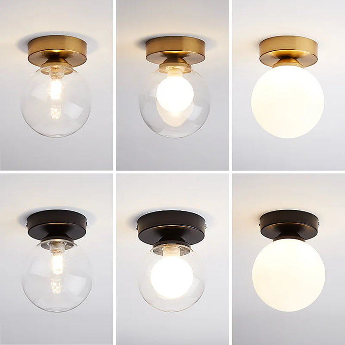 Modern Nordic Ceiling Light – Round Glass Ball Fixture for Bedroom, Dining Room, and Foyer