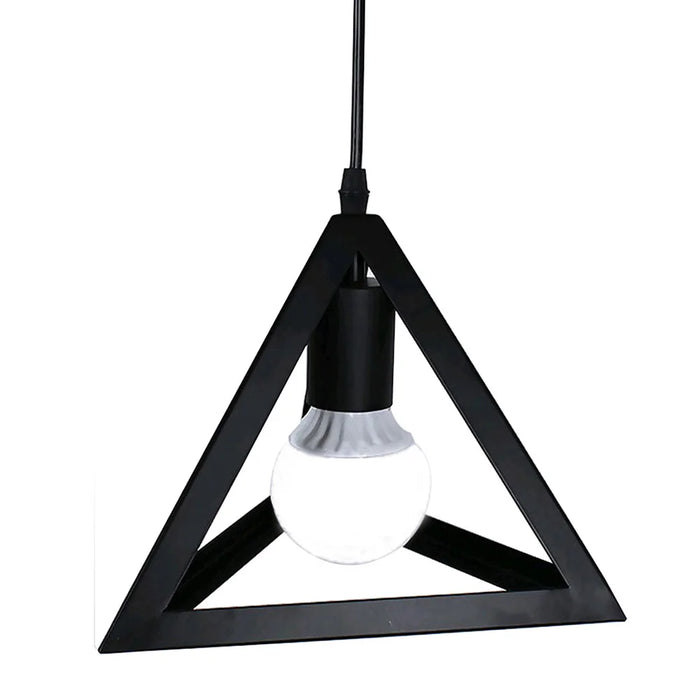 Retro Geometric Hanging Light – Metal Flush Mount Pendant Lamp for Home Decor, Modern Vintage Ceiling Down Light with E27 Base
