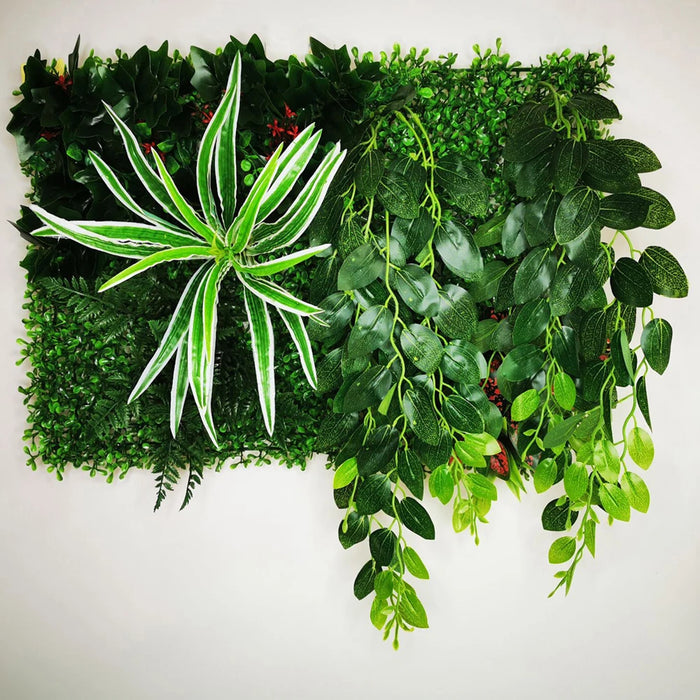 Artificial Grass Plant Panel - Decorative Fake Lawn for Fence & Wall – Silk & Plastic Subtropical Grass, Easy Installation