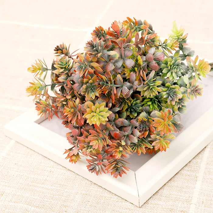 Artificial Succulent Plants & Fall Leaves Wreath – DIY Home Decor, Wedding, and Garden Decoration Accessories