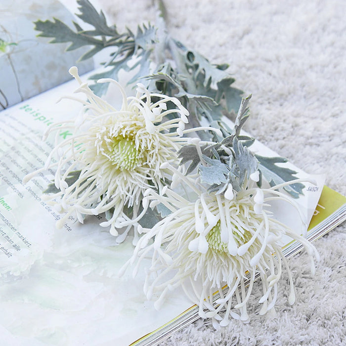 Artificial Crab Claw Flowers – 38cm Pincushion Short Branch for Home, Wedding, and Christmas Decoration