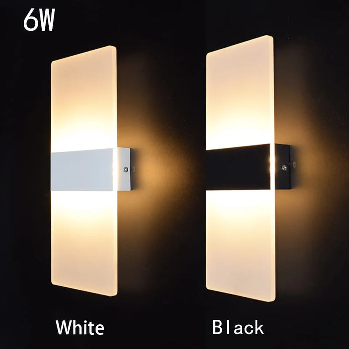 Modern Acrylic LED Wall Lamp – 4W/6W/12W/18W Warm White Indoor Wall Light for Bedroom, Living Room, and Foyer