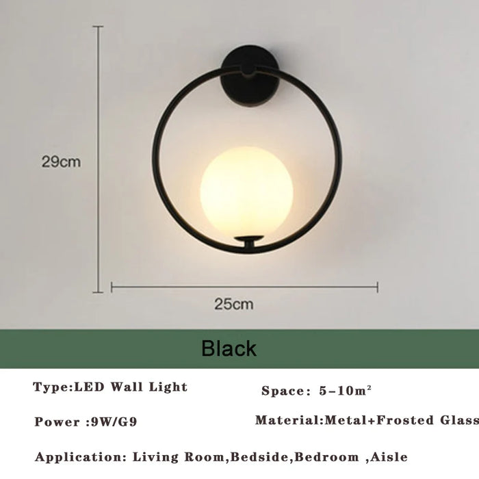 Nordic Golden LED Wall Lamp – 9W G9 Bulb Wall Sconce for Bedroom, Living Room, and Bathroom