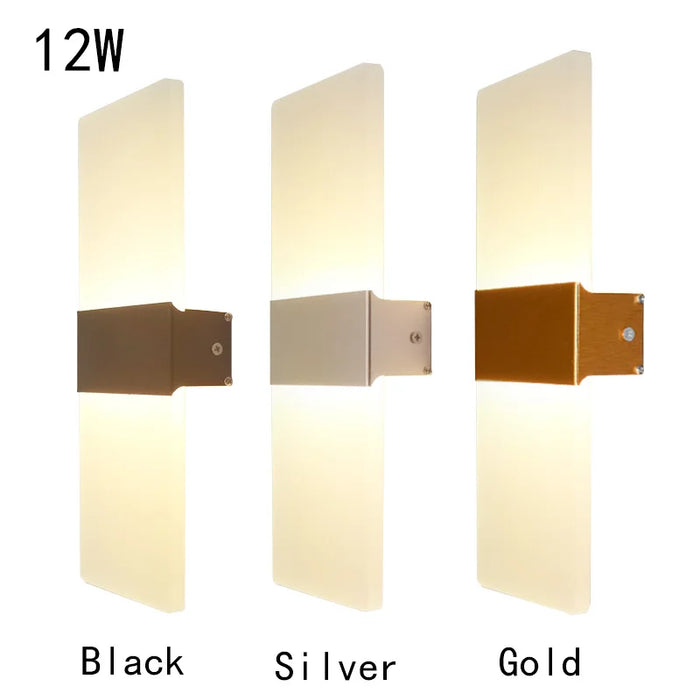 Modern Acrylic LED Wall Lamp – 4W/6W/12W/18W Warm White Indoor Wall Light for Bedroom, Living Room, and Foyer