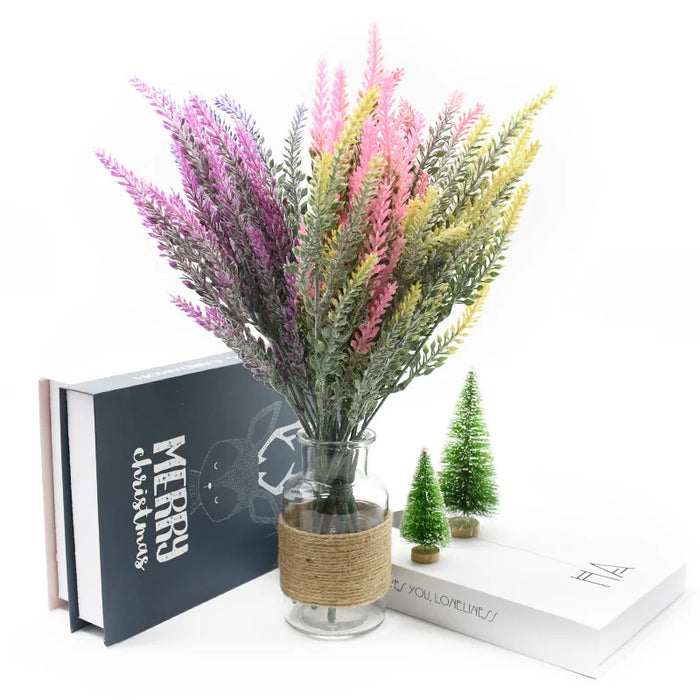 Plastic Lavender Bunch for Home Decor – Artificial Flower Vase for Wedding, Bridal Shower, and Indoor Decoration (37cm)