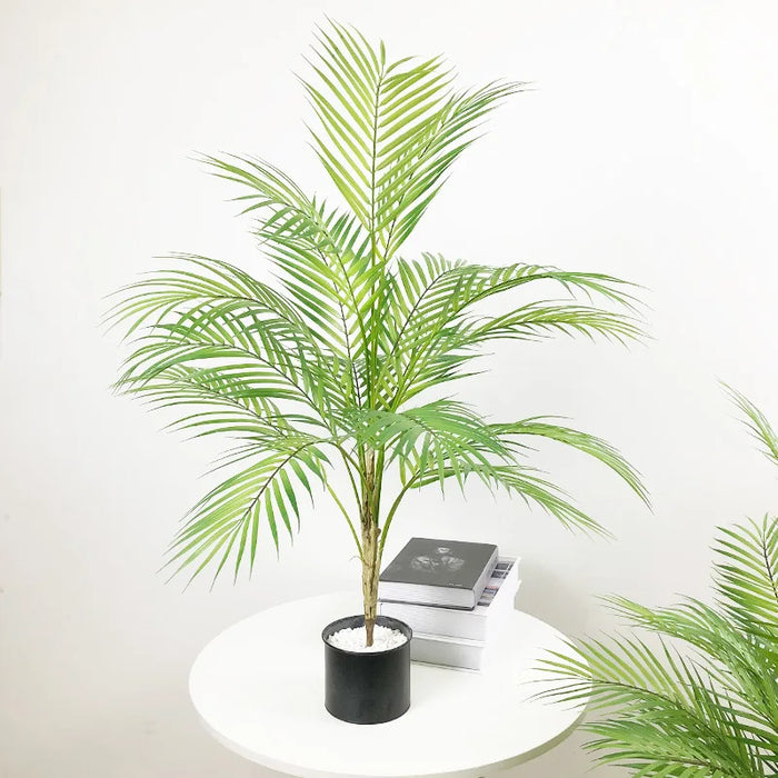 98cm Large Artificial Palm Tree – Monstera Plastic Leaves for Home and Garden Decoration, Lifelike Faux Plant for Indoor/Outdoor Use