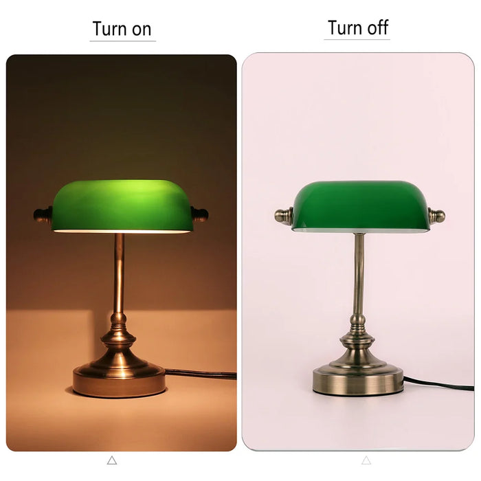 Retro Mini Desk Lamp – Vintage G9 LED Table Light for Bedroom, Office, Café, and Bar with Eye Protection and Glass Shade