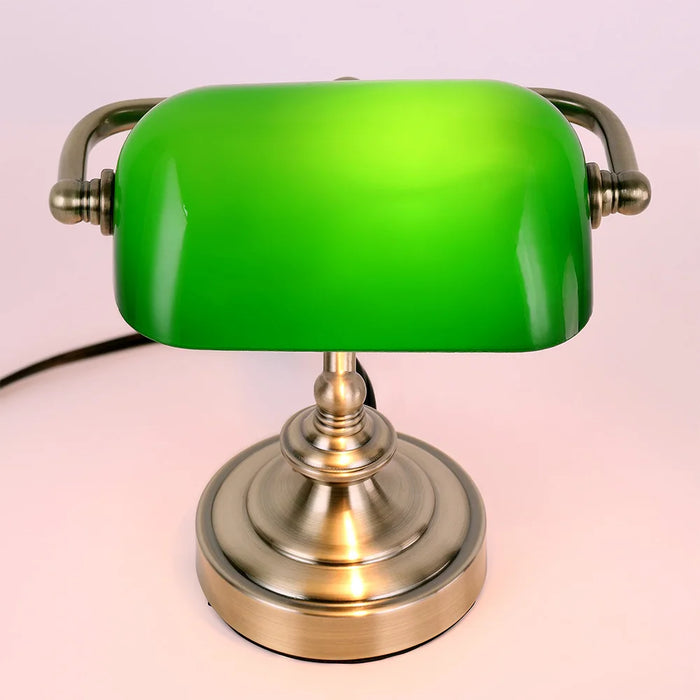 Retro Mini Desk Lamp – Vintage G9 LED Table Light for Bedroom, Office, Café, and Bar with Eye Protection and Glass Shade