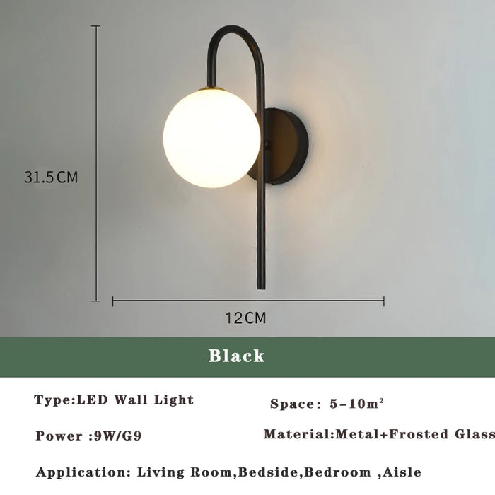 Nordic Golden LED Wall Lamp – 9W G9 Bulb Wall Sconce for Bedroom, Living Room, and Bathroom