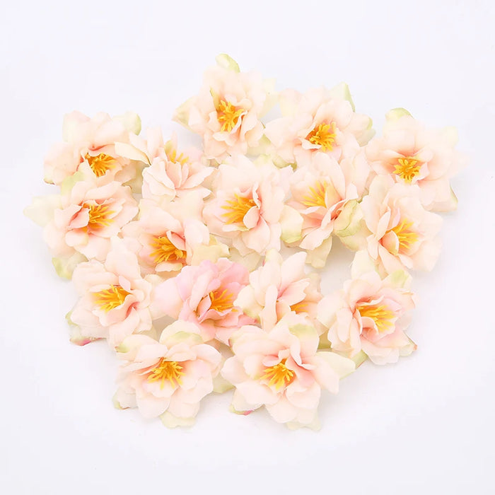 10PCS Artificial Silk Rose & Orchid Flower Heads – 5.5cm Decorative Flowers for DIY Wreaths, Wedding Decorations, and Home Craft Projects