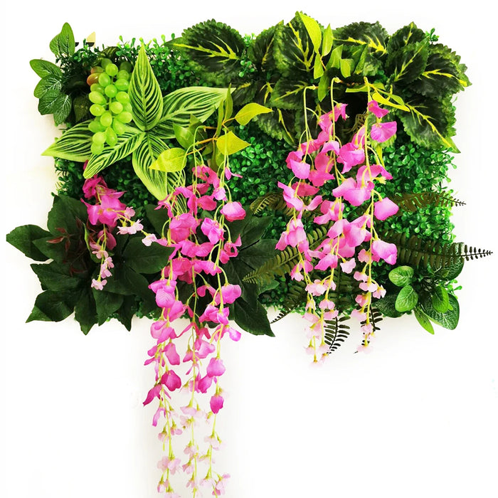 Artificial Wisteria Rose Flower Panel - Silk Hanging Wall Decoration for Wedding, Party, and Home Décor