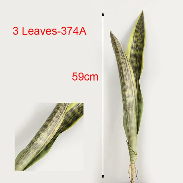 Artificial Sansevieria Plant – 21-68cm Long Tropical Piran Leaves for Hotel, Office, and Home Décor