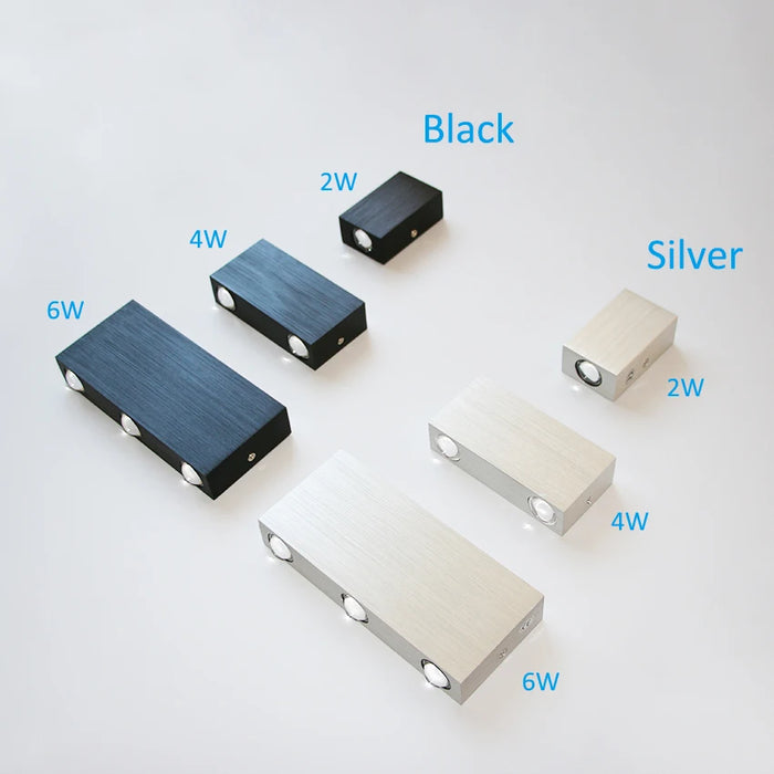 Modern Minimalist LED Wall Lamp – 2W/4W/6W Up & Down Aluminum Light for Bedroom, Living Room, Corridor & Hotel Décor