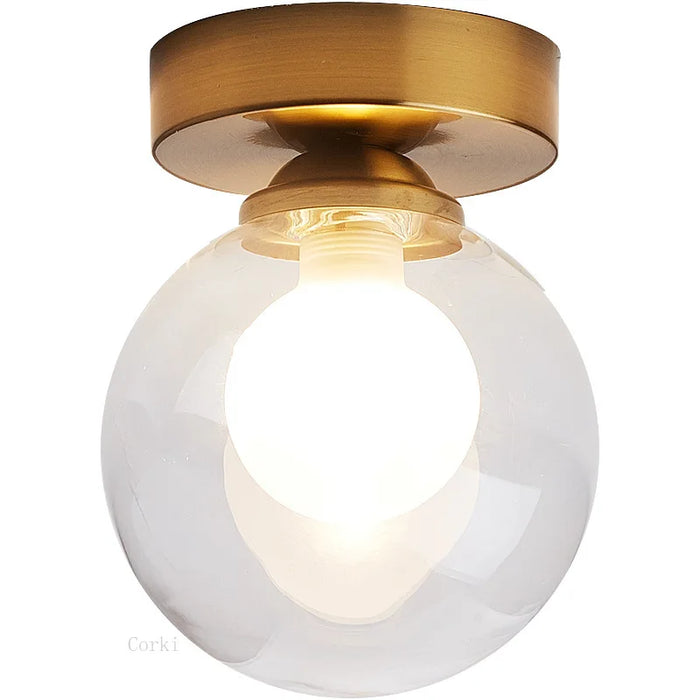 Modern Nordic Ceiling Light – Round Glass Ball Fixture for Bedroom, Dining Room, and Foyer