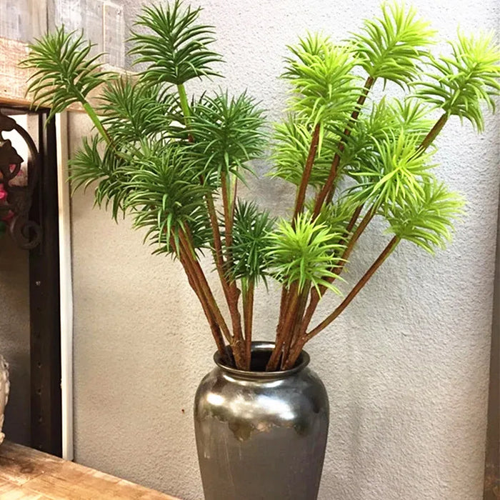 68CM Artificial Podocarpus Plant Branch – Green Decorative Fake Branches for Home, Office, Wedding, and Christmas Decor