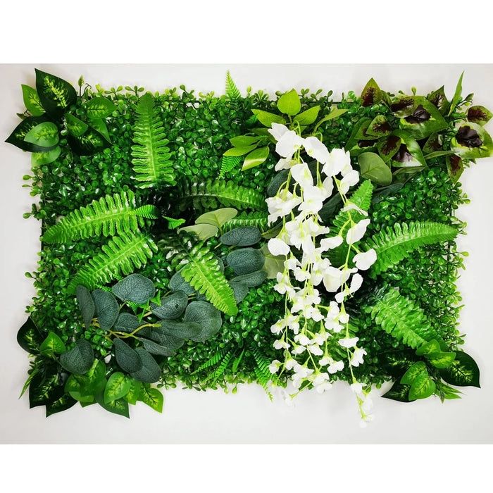 Artificial Grass Plant Panel - Decorative Fake Lawn for Fence & Wall – Silk & Plastic Subtropical Grass, Easy Installation