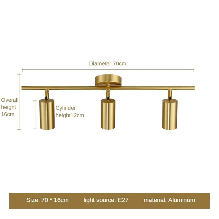 Modern Gold Spotlight Ceiling Light – Nordic Minimalist E27 LED Fixture for Living Room, Bedroom, and Kitchen