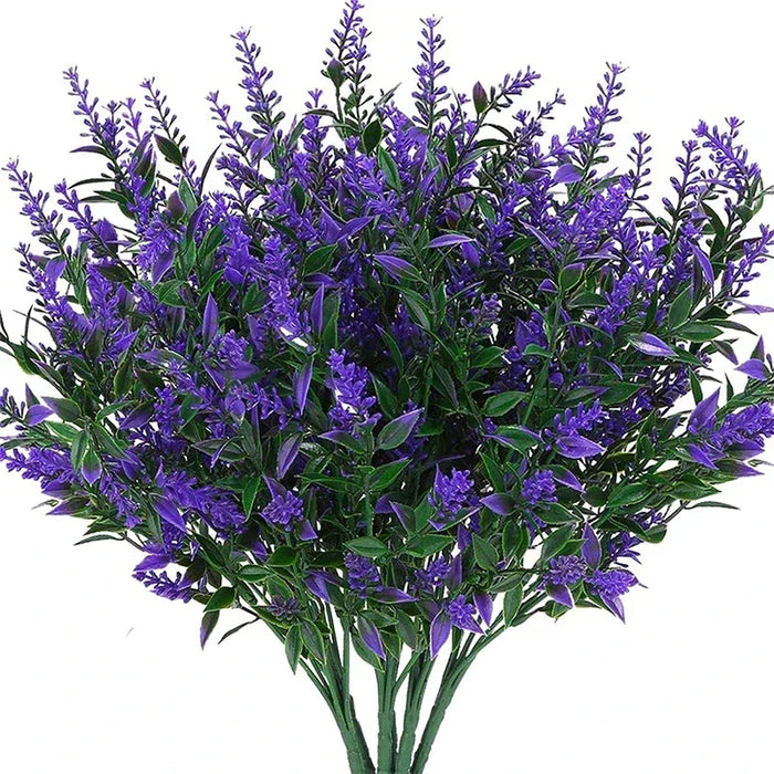 20 Bundles UV Resistant Outdoor Artificial Flowers – Faux Plastic Flowers for Home, Garden, and Wedding Décor