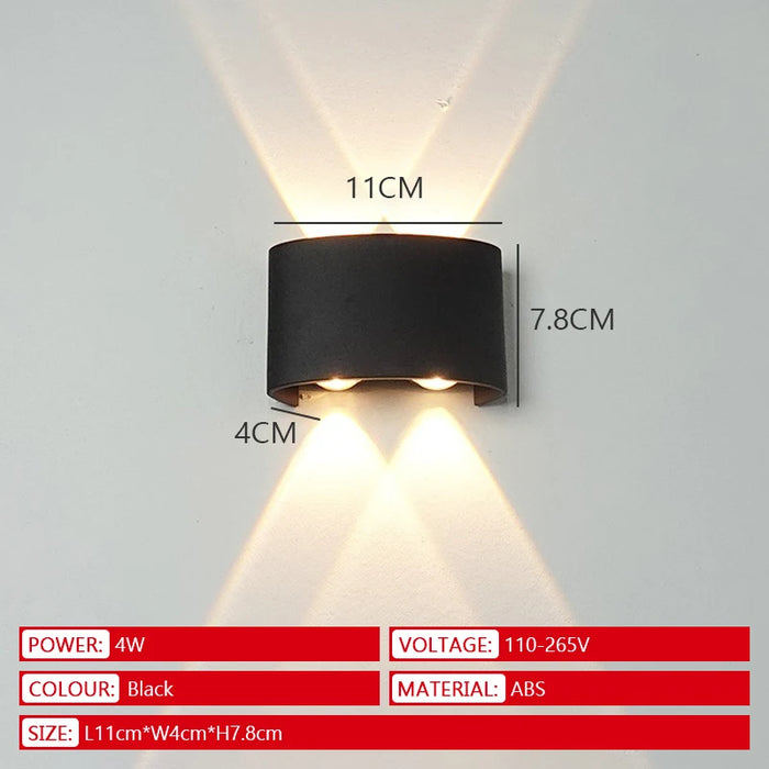 Modern LED Wall Lamp – IP65 Waterproof Indoor & Outdoor Decorative Light for Living Room, Corridor, Porch, Garden, and Courtyard (2W–10W, Warm/White Light, AC85–265V)