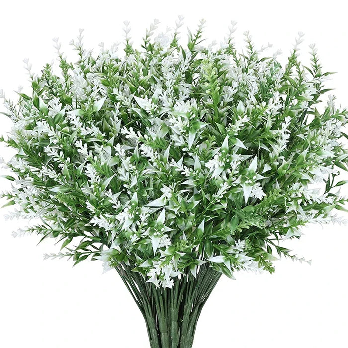 20 Bundles UV Resistant Outdoor Artificial Flowers – Faux Plastic Flowers for Home, Garden, and Wedding Décor