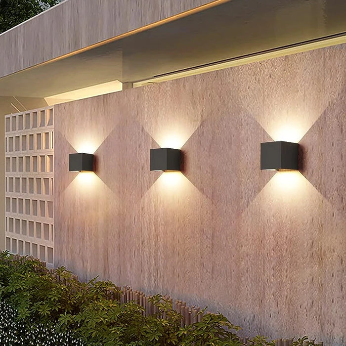 Modern Outdoor LED Wall Lamp – 6W/12W Adjustable Up and Down Light, IP65 Waterproof Wall Light for Garden, Porch, Living Room, Bedroom, and Street Lighting (Warm/White Light)