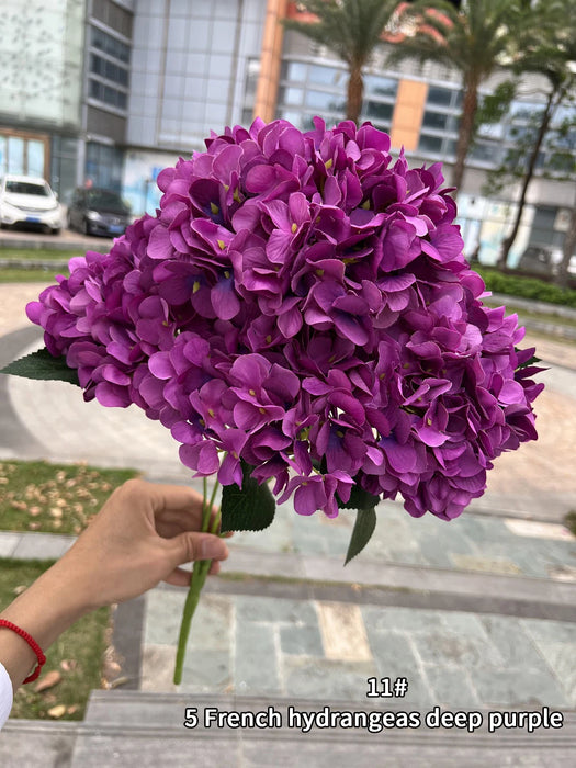 Artificial Silk Hydrangea Flower Bouquet – DIY Wedding, Party, and Home Decor – Large Hydrangea Heads for Bridal Bouquets and Floral Arrangements