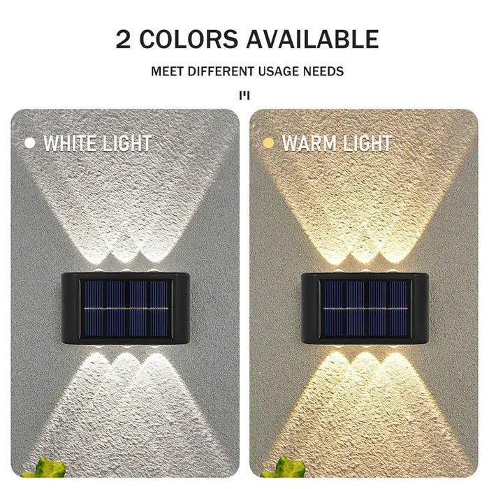 Outdoor Solar LED Wall Lights – Waterproof Up and Down Lighting for Garden, Balcony, Yard, and Street Decor