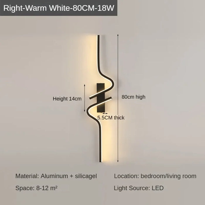 Modern Minimalist Strip Led Wall Light Bedroom Lights For Bedside Wall Sconce Led Light Living Room TV Sofa Background Wall Lamp