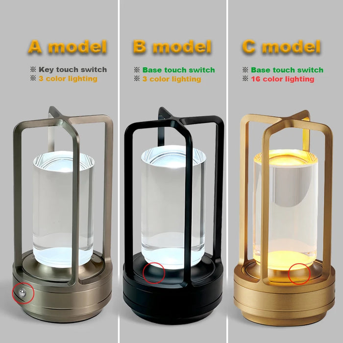 RGB LED Desk Lamp – USB Charging, Touch Control, and Multiple Color Options for Bedroom, Outdoor, and Camping Use