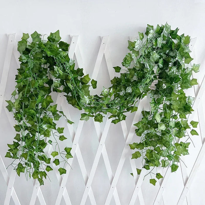 2.1m Artificial Ivy Leaf Garland – Lifelike Green Vine for Home, Garden, and Wedding Decoration – Silk Hanging Vine for DIY Projects and Party Décor