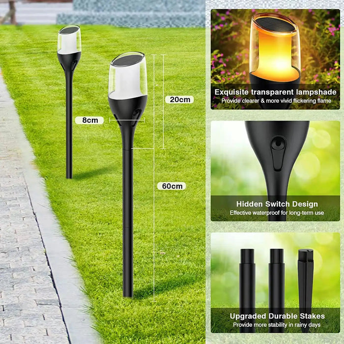 Flickering Flame Solar Torch Lights – Waterproof LED Garden Lamps for Yard, Pathway, and Patio | Outdoor Decorative Solar Lights